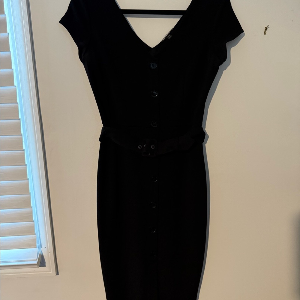 Express Elegant Black Button-Down Dress